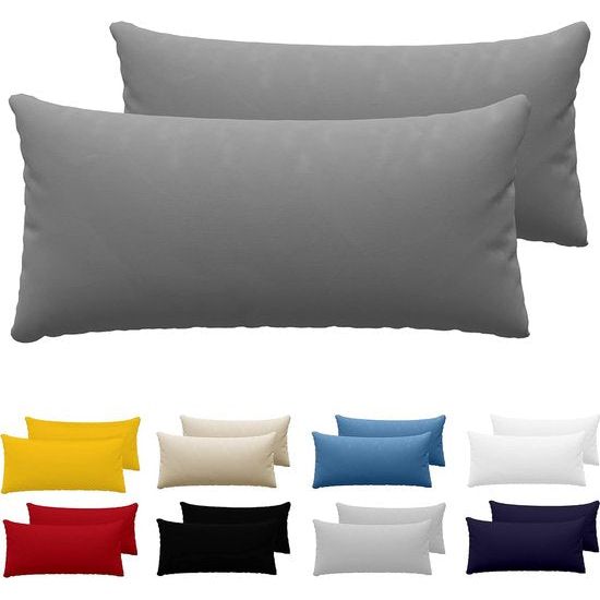 Kussenslopen, 40 x 80 cm (set van 2), 100% jersey katoen, 150 g/m², antraciet, voor kussens van 40 x 80 cm, resistent en hypoallergeen
