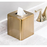 Modern vierkant metalen papier Facial tissue Box Cover Houder voor Badkamer Vanity Countertops, Slaapkamer Dressers, Nachtstands, Desks en Tables - Zacht Messing