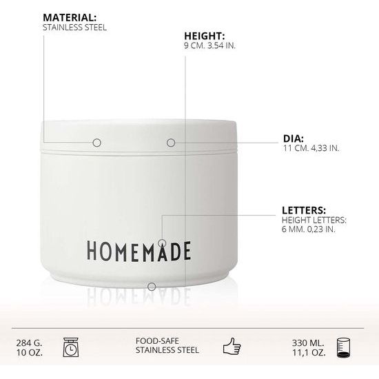 Thermische container Wit / 330ml / geïsoleerde lunchdoos gemaakt van roestvrij staal / Bpa-vrij / thermische container ideaal voor kinderen en volwassenen onderweg, voor warm en koud eten