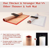 Extra dikke antislip-bakmat van siliconen, grote XXL-deegonderlegger, deegmat met maatverdelingen voor fondant/pizza, BPA-vrij