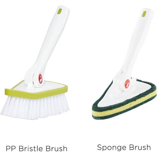 Reinigingsborstel,1 x 46 inch metalen handvat en 2 x vloerschrobbers en 2 x schuursponsjes