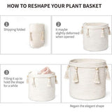 Decoratieve katoenen touwmand van macramé, boho, geweven kwastjes, opbergdoos, organizer voor kinderkamer, speelgoed, woonkamer, slaapkamer