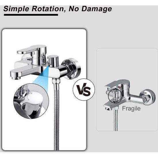 Badmengkraan met 3 straalsoorten handdouche, eengreeps badkraan met slang en wandmontage, badmengkraan doucheset voor badkamer (chroom)