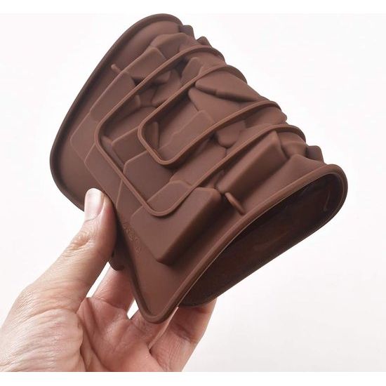 Siliconen chocoladevormen, fragmenten chocoladereepvormen, zelfgemaakte eiwit- en energiereepvormen, 4 verpakkingen