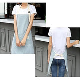 2 stuks kookschort, keukenschort voor dames, katoen, verstelbare schort met lange banden, kookschort met verstelbare nekriem voor koken, bakken, huishoudelijk werk, voor dames en heren, blauw, 72cm*68cm