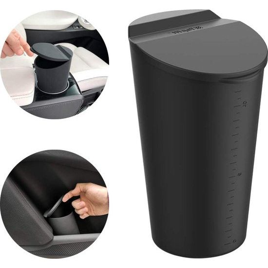 Autoprullenbak met deksel Kleine autobekerhouder Autodeur Past op auto thuiskantoor Zwart