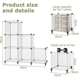 Schoenenrek, DIY Cube planksysteem, set van 6 steekplanken, ruimteverdeler van kunststof, opslag van kleding, schoenen, voor slaapkamer, semi-transparant