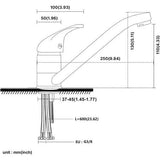 keukenkraan, keukenkraan 360° draaibaar, ééngreeps keukenmengkraan, aanrechtkraan met keramische cartridge, chroom