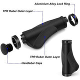 Fietshandgrepen, antislip, ergonomische MTB-handgrepen, twee zijden, lock-on design, handgrepen voor 22,2 mm fiets, mountainbike, racefiets, stuurgrepen