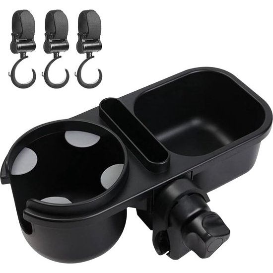 Drankhouder, kinderwagen met opbergdoos en smartphonehouder, universele flessenhouder voor fiets, 360° rotatie, bekerhouder voor elektrische scooter, winkelwagen, rolstoel, rollator, babyzitje