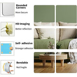 Afmetingen van de spiegelbladen: de zelfklevende spiegel is 20 cm lang en 20 cm breed en bestaat uit 4 delen