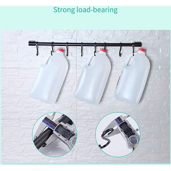 Keukenhaakrek met verwijderbare S-haken, keukengereedschaprail, wandgemonteerde keukenrail, keukenpan en pannenrail, aluminium