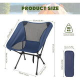 Opvouwbare campingstoel, ultralichte campingstoelen voor volwassenen, 100 kg draagvermogen, klapstoel, visstoel, opvouwbare campingstoel met draagtas voor picknick, buiten, wandelen, kamperen, tuin
