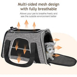 Soft Cat Carrier with Top Mesh Window and Pet Carrier Breathable for Medium Cats and Small Dogs Puppies up to 14 lb (Grey)