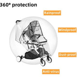Regenbescherming voor kinderwagen, universele regenhoes voor buggy's en sportwagens met groot kijkvenster, goede luchtcirculatie, vrij van schadelijke stoffen, transparant