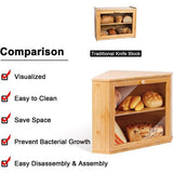 Bamboo Bread Bin, Bread Box, Food-Safe Bread Storage Bin, Easy to Clean