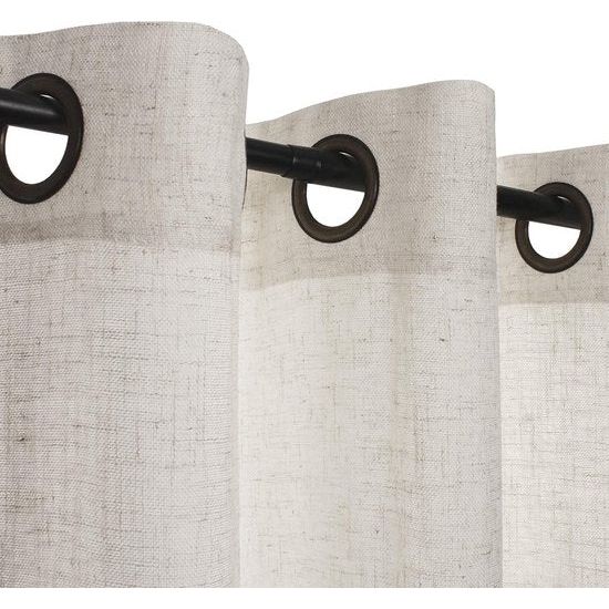Korte gordijnen met oogjes Natuurlijke linnenstructuur Gordijnen voor ramen Slaapkamer Woonkamer Linnen H x B 175 x 140 cm 2 stuks
