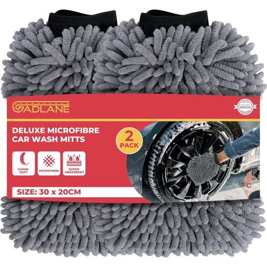 Microfiber washandje auto grote shaggy handschoen wassen handschoen pluisvrij - verpakking van 2 stuks Microfiber washandje voor de auto, grote shaggy handschoen, washandschoen zonder pluis - verpakking van 2 stuks.