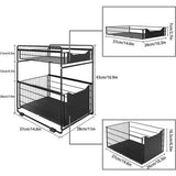 2-laags organizer met opbergruimte onder de gootsteen Schuifkast Mand Trek Snack Organizer Keuken Badkamer Slaapkamer Kantoor -Zwart