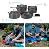 camping pannenset, campingservies, kampeerpot, campingserviesset, 2 personen, campingpot, buitenservies, 4 personen, kampeerkachelset, mini-kampeerkachel