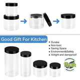 plastic opbergcontainers, opbergdoos keuken 8-delige opbergcontainerset (0,2L+0,4L+0,5L+1L) met deksel, opslagcontainers, cornflakes opbergdoos voor opslag granenmeel theekruiden