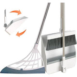 Bezem- en stofferset voor thuis, met vloerschraper, schep- en bezemset, opvouwbare stoffer met lange steel, voor het reinigen en vegen van huishoudens binnen en buiten