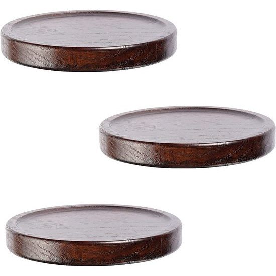 Wandplanken set van 3 donkerbruin eiken massief houten ronde zwevende plank wandplank keukenplank kleine planken wandgemonteerde badkamerplank wandplank hout plantenplank (diameter 16 cm)