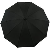 Men's Automatic Umbrella with Real Wood Round Hook Handle, black, Umbrella XXL automatic