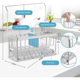 Organizer voor keukenspoelbak, sponshouder voor keukenspoelbak van roestvrij staal roestvrij, zonder boren
