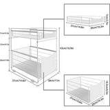 2 Tier Onder Sink Lade Organizer Schuifkast Uitschuifbare Mand Kruidenrek Snack Organizer voor Keuken Badkamer Slaapkamer Teller Pantry Kantoor Wit