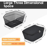 Fietsmand, schooltassenmand, universele fietsmand achter, 20 liter, grote capaciteit, bagagedrager, waterdichte fietsmand, metaal