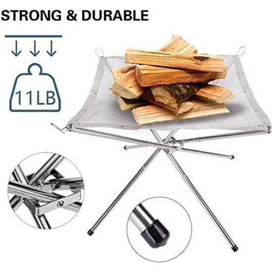 Draagbare Outdoor Fire Pit 41cm Camping Fire Pit Opvouwbare Steel Mesh Fire Pit Fire Pit voor Camping Outdoor Patio Achtertuin en Tuin