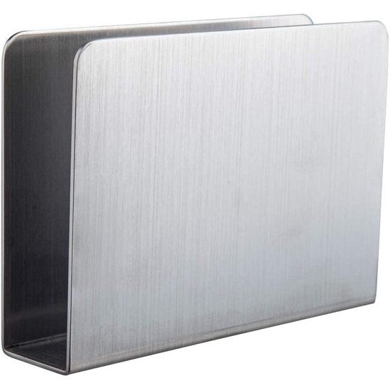 Servethouder, servethouder, moderne papieren handdoekhouder, rechthoekige roestvrijstalen servetstandaard voor werkblad, keuken, eettafel (zilver)