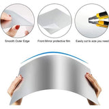 Vierkant acryl spiegelstickervel, 10 stuks acryl spiegel-muurstickers, 15 cm x 15 cm, verwijderbare muurstickers, voor badkamer, woonkamer, slaapkamer, stickers (zilver)