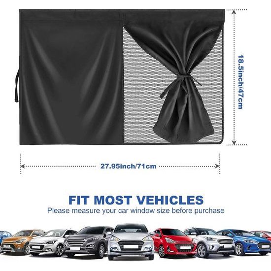 Zonwering auto baby zonwering magnetisch voor uv-bescherming, hittebescherming, 2 stuks auto verduistering ramen
