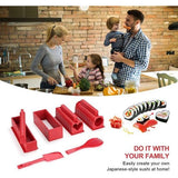 Sushi Maker Kit, 10 Piece Complete Sushi Making Kit, 5 Shapes DIY Sushi Making Set with High-Quality Sushi Knife, Perfect for Sushi DIY Also as a Gift