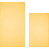 100% biologische katoenen handdoekenset, badhanddoek, hoge kwaliteit, zacht en zeer absorberend, sneldrogend, Oeko-Tex, gemaakt in groen en GOTS-gecertificeerd (4 badhanddoeken, citroengeel)