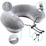 Yomisee Reiskussen, nekkussen vliegtuig en auto van traagschuim met fluweelzachte overtrek, nekkussen voor volwassenen, voor reizen, camping, kantoor en huis