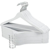 Kleerhangers van hout, 20 stuks, glad oppervlak, wit, 360 graden draaibaar en schoolterinkepingen, sterk en dun houten kleerhangers, geschikt voor volwassenen, 43,5 cm lang