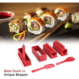 Sushi Maker Kit, 10 Piece Complete Sushi Making Kit, 5 Shapes DIY Sushi Making Set with High-Quality Sushi Knife, Perfect for Sushi DIY Also as a Gift