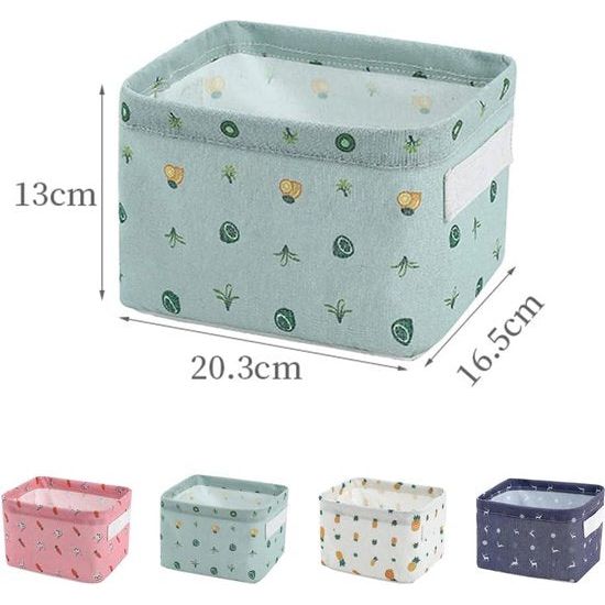 Luiertafel organizer, 4 stuks opbergmand voor kinderen, stoffen opbergmanden, opbergdoos, met 2 handgrepen aan beide zijden, linnen en stoffen dozijn (20,3 x 16,5 x 13 cm)