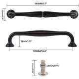 10 stuks aluminiumlegering meubelgrepen kast met schroeven meubelgrepen stanggreep railgreep keukengrepen knoppen deurgrepen 128 mm gatafstand zwart