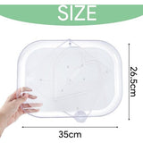 Koelkast draaiplateau, organizer, 15,67 inch draaibaar kruidenrek, koelkastorganizer, draaibaar, rechthoekige koelkast, draaiplateau met zuignap, draaibare kruidenorganizer voor de koelkast