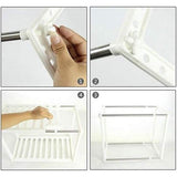 Onderkastrek keuken 2 niveaus keukenrek ruimtebesparend kruidenrek in lengte verstelbaar 15 kg blast bar vaatwasserrek kastinzet 10 planken wit