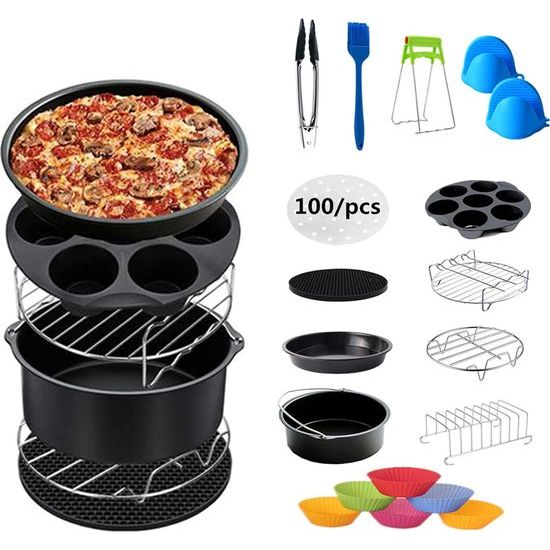 13-delige luchtfriteuse-accessoireset Multifunctioneel thuisrestaurant Gebruik met pizza-taartvorm Metalen houderpan 8 inch