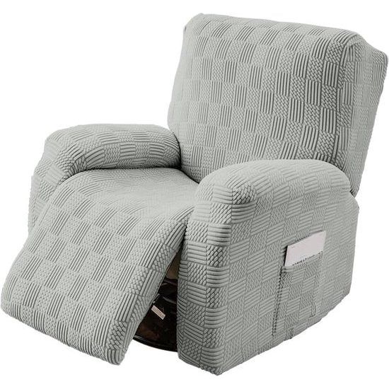 Fauteuilhoes van polarfleece, antislip stretchhoes voor relaxfauteuils, 4 stuks, complete fauteuilbeschermer, 1 stuk, elastische hoes voor fauteuils