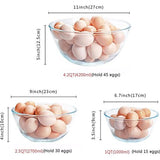 Glazen kommenset (4,2 l, 2,5 l, 1,0 l), slakom, grote ronde glazen kommen voor de keuken, glazen kom, ideaal voor het bewaren van voedsel, glazen kom, grote slakom, vaatwasmachinebestendig