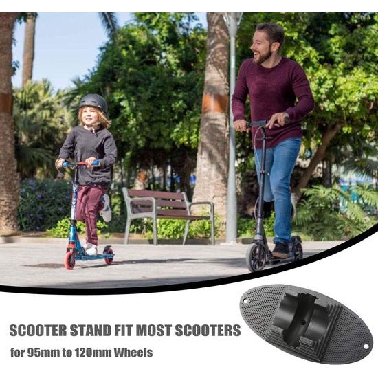 Universele scooterstandaard, stuntstepstandaard, scooterstandaard voor kinderen, stabiele standaard compatibel met freestyle stuntstep kick scooter voor 95 mm tot 125 mm wielen (zwart)