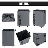 Grote opvouwbare wasmanden met wielen, opvouwbare waszakken, kledingtas