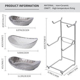 Fruitrek met 3 etages, keramiek, fruitschaal voor keuken, modern metalen frame, fruitschalen op het werkblad